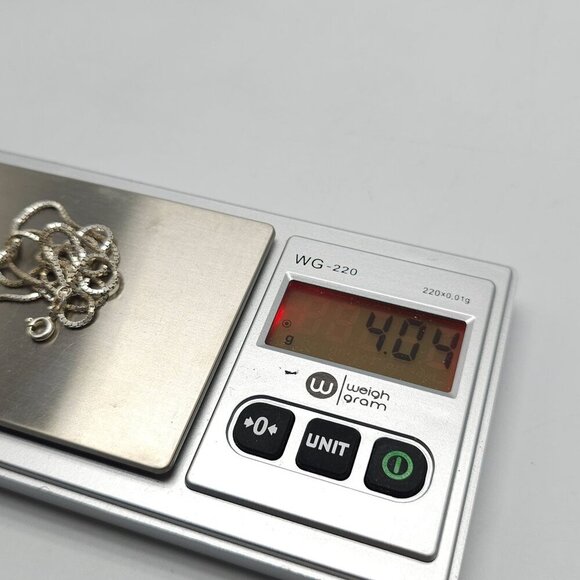 Sterling Silver Box Chain Necklace 20" Lightweight 4.04g Unisex Jewelry - Picture 5 of 5